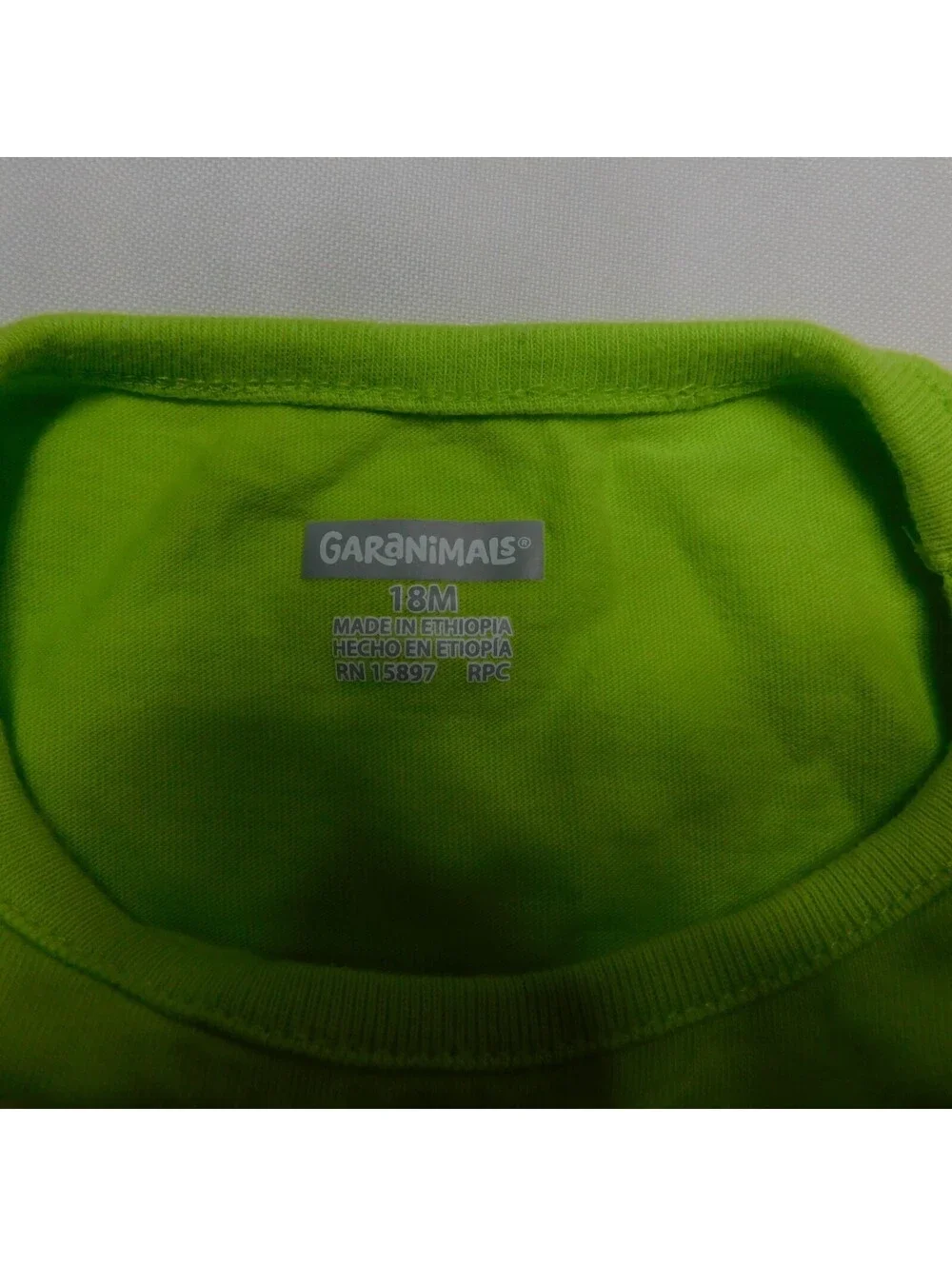 Garanimals Baby Girls 18M Lime Green Shirt Mommy Makes Me Happy Flower Graphic